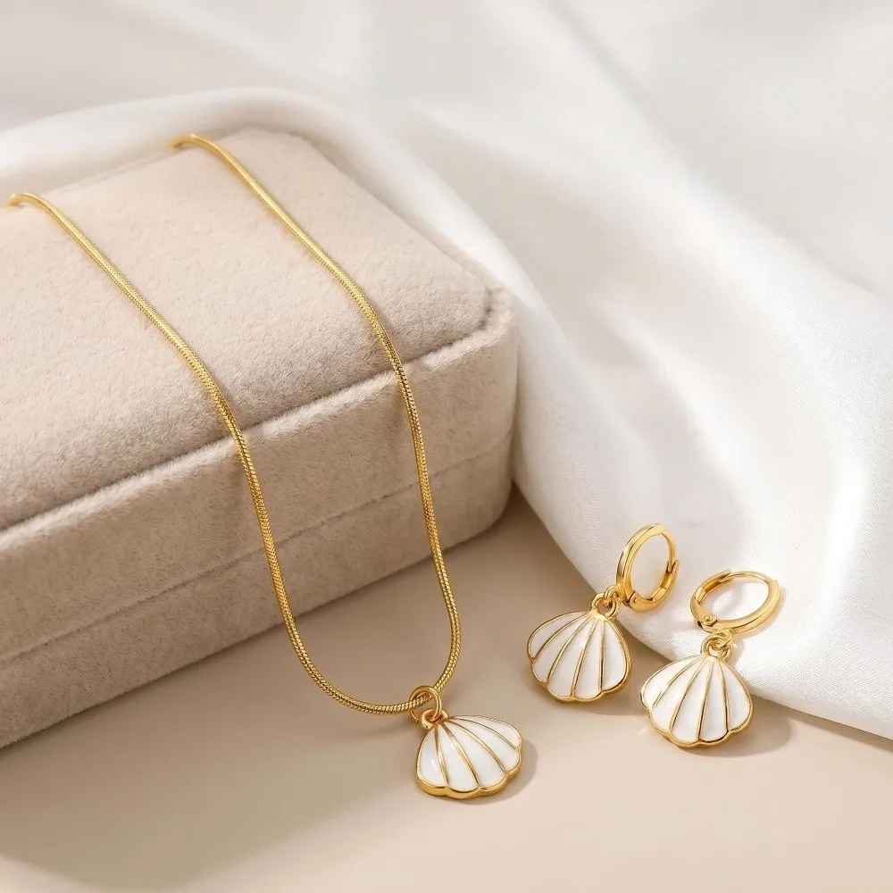 Bohemian Ocean Theme Jewelry Set Adjustable INS Starfish Necklace Fashion Lightweight Necklace Earrings Set Outfit Accessory