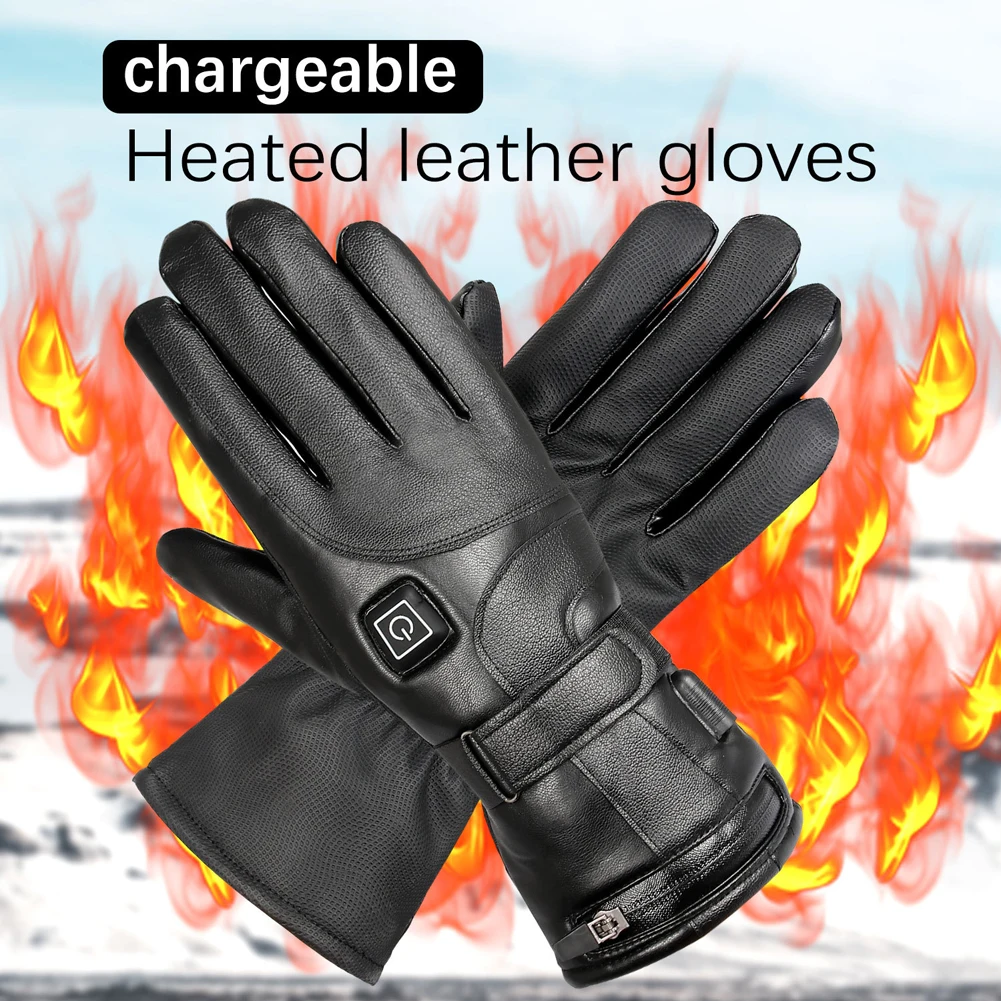 

Electric Heated Gloves USB Rechargeable Battery Powered Heating Glove Windproof Waterproof Motorcycle Thermal Touch Screen Glove