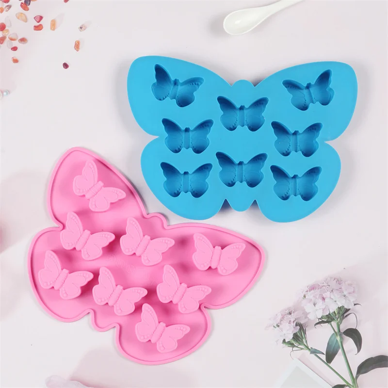 Moule à chocolat en silicone, 8 papillons, pour bricolage, bonbons, pudding, gâteau, cuisson, 706