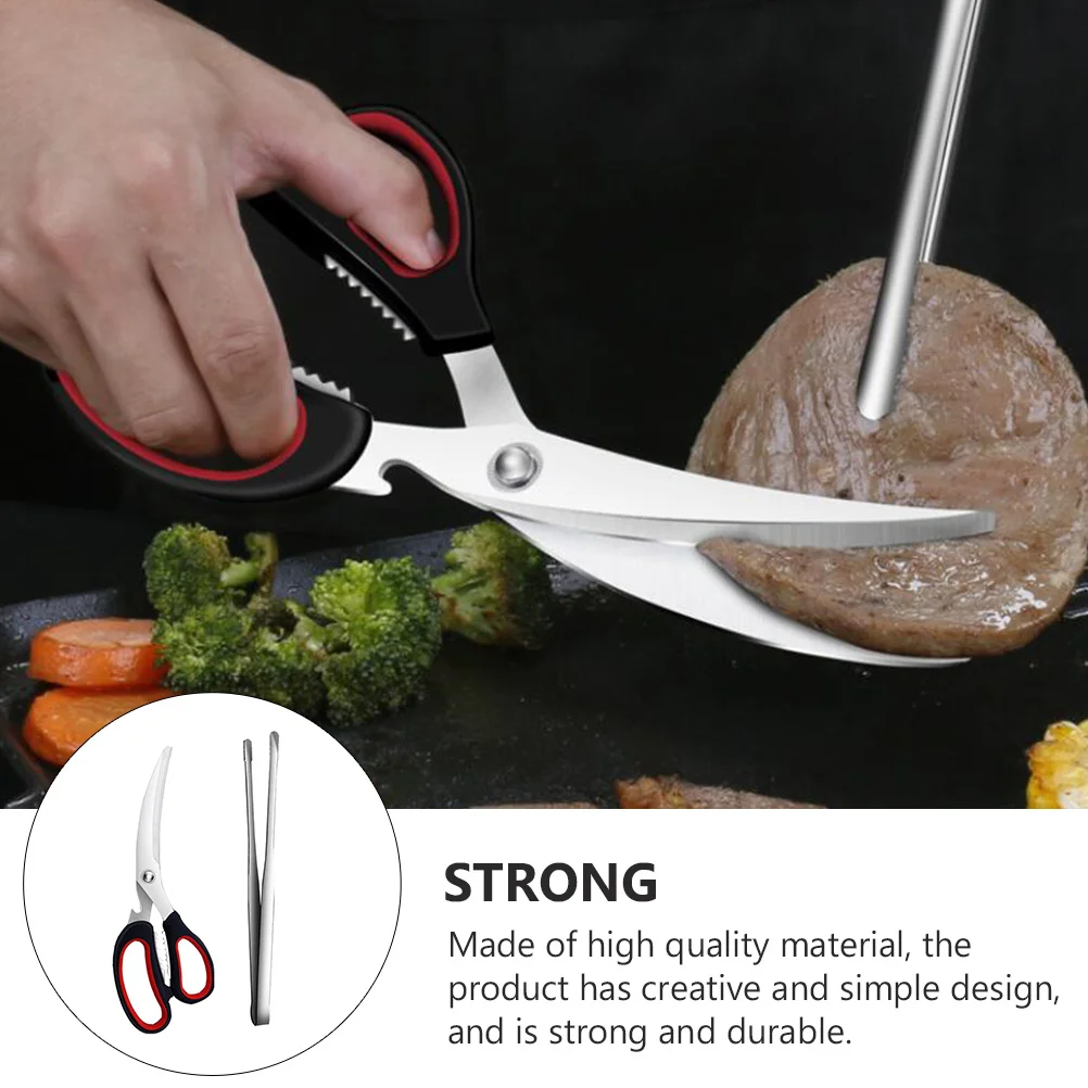 

2Pcs Barbecue Clips Stainless Steel Multipurpose Grill Scissors Outdoor Bbq Accessories Food Tongs Camping Tools Durable