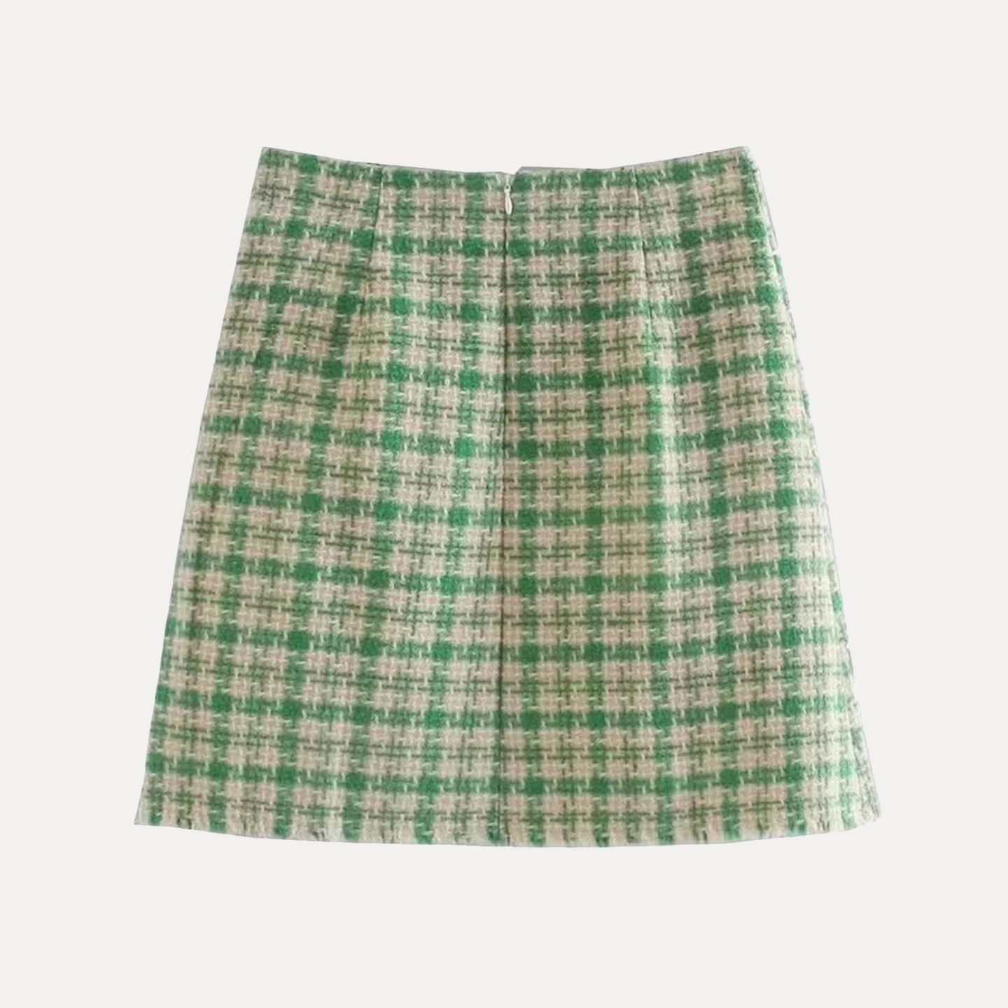 Casual Tweed Thi Weave High Waist Skirt Versatile Autumn 2025 New Women's Faion Simple Match All Seasons  Skirt