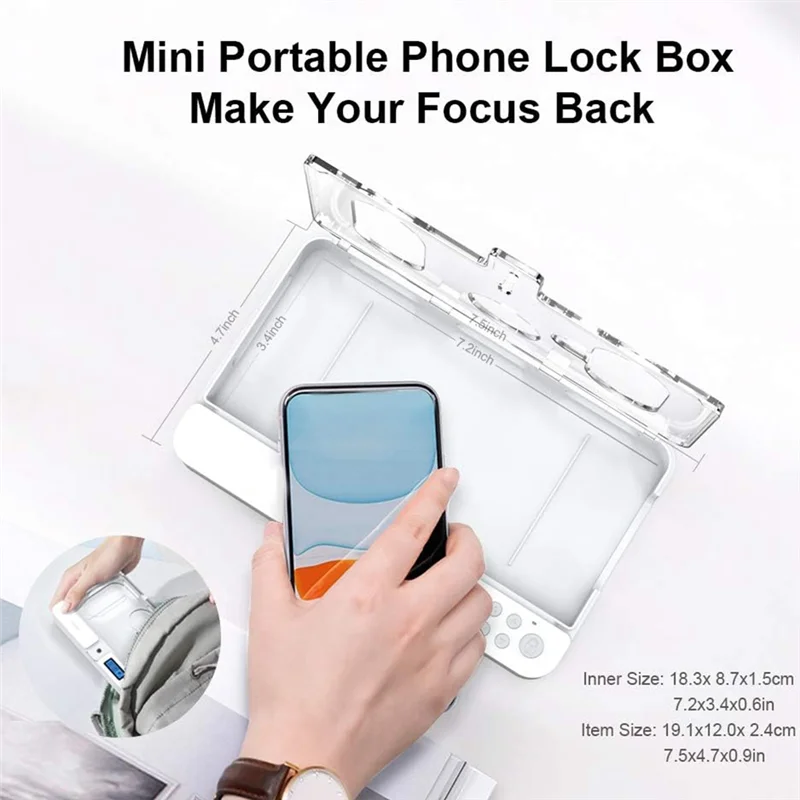 

ABFY-Portable Phone Jail Locker Box Self Control Timer Locker Help Kids,Students, Adults Focus Back ,Prevent Excessive Games