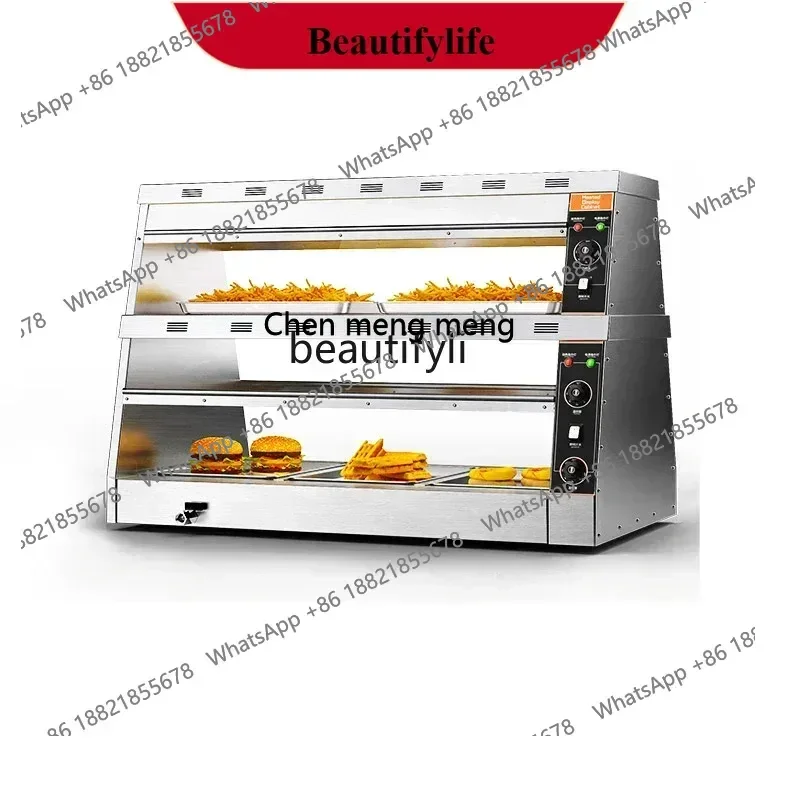 X  ss 8617  Insulation Display CabinetCommercial Desktop Heating Hamburger Deli Food Insulation Box Egg Tart Fried Chicken Displ