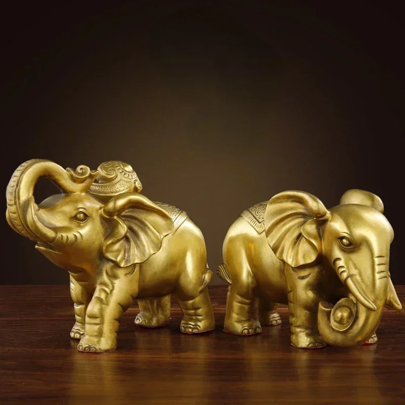 

Good product pure copper object decoration crafts Fuxiang Caixiang brass elephant opening home gifts