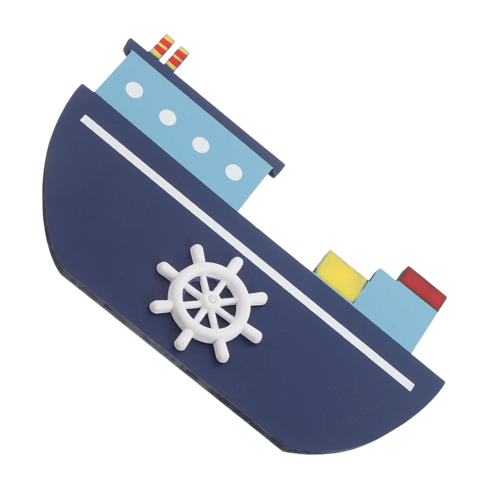 

Hand Painted Wooden Sailboat Magnet Nautical Theme Fridge Sticker Creative Refrigerator Decoration for Home Office Desk Shelf