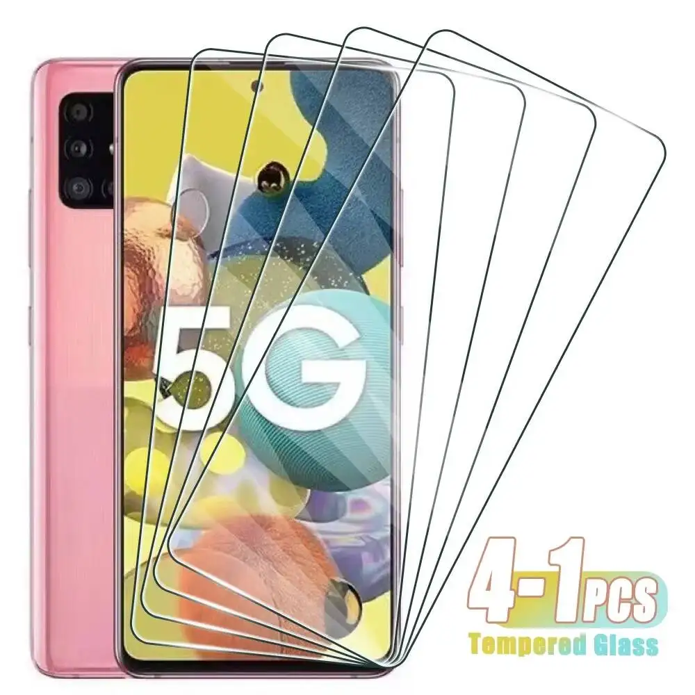 

4-1Pcs Tempered Glass For Galaxy A91 A81 A71 A51 A41 Screen Protector On Samsung A31 A21 A11 A01 A21S