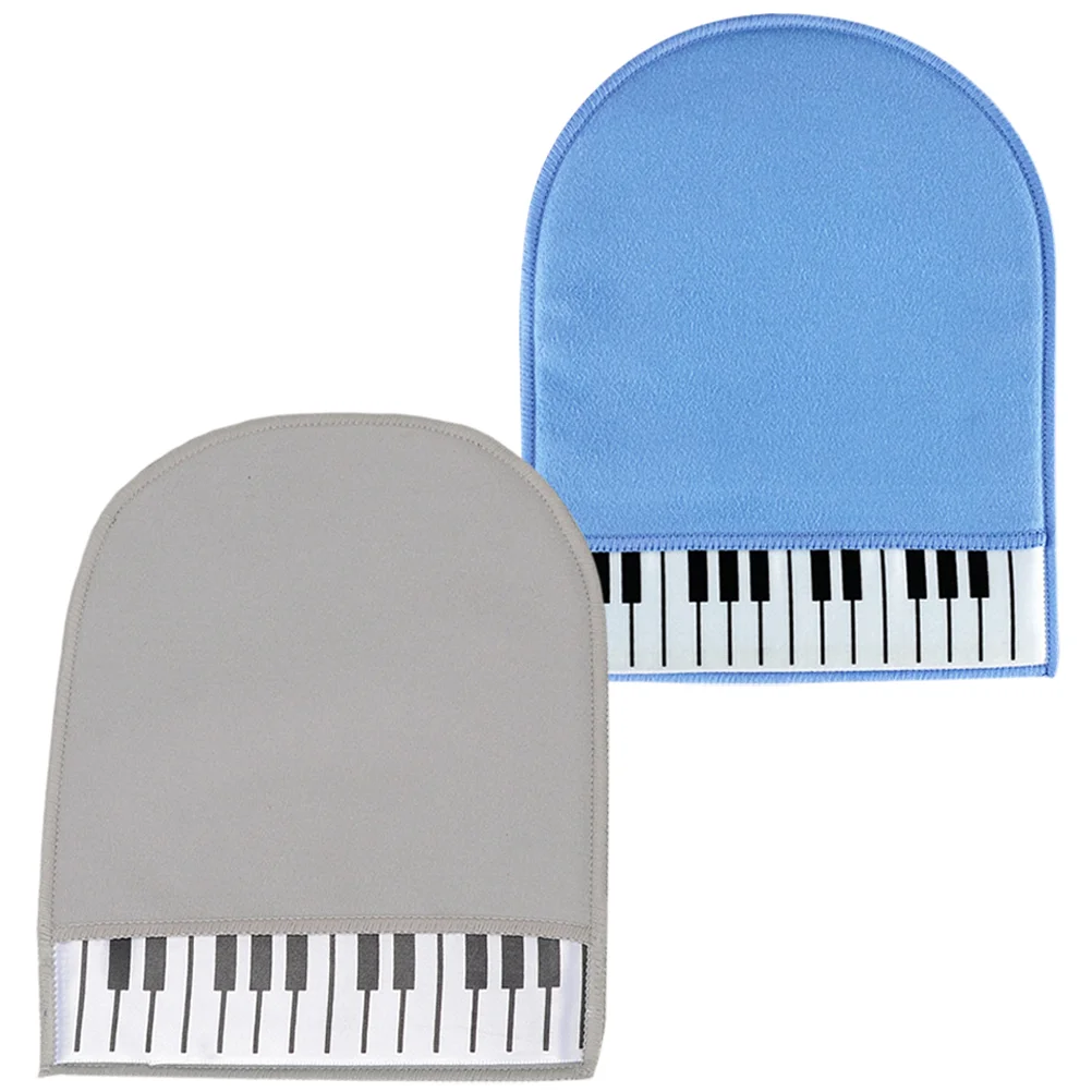 2 Pcs Piano Glove Cleaning Wipes Musical Instrument Dust-proof Cloths Gloves Fiber Double-sided Fleece Cleaner Mitt