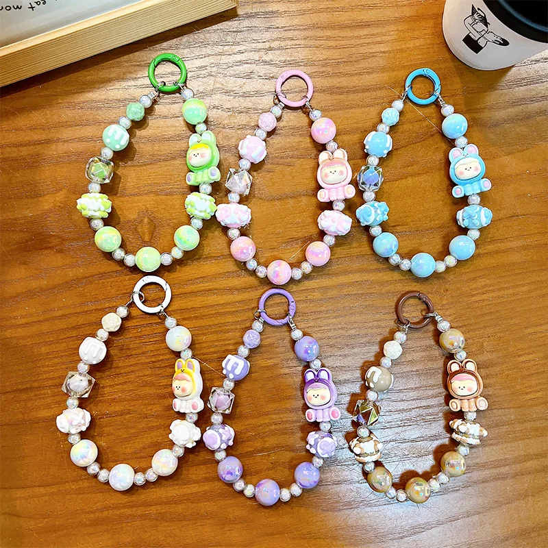 

Kawaii Anime Girl Mobile Phone Chain Handmade Beaded Keychain, Lanyard, Bag Pendant, Fashion Accessories, Gifts