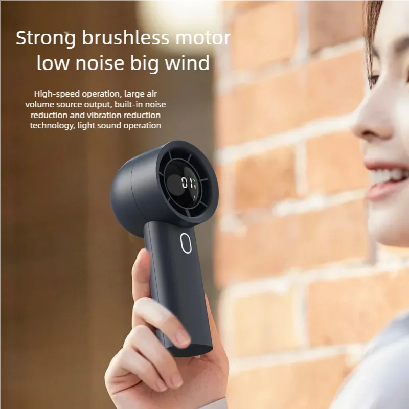 พัดลมขนาดเล็กขนาดถือได้ชาร์จ USB 2000mAh ใช้แบตเตอรี่พัดลมขนาดเล็กใช้อากาศพัดลมทำความเย็นกลางแจ้งแบบพกพาไร้สาย
