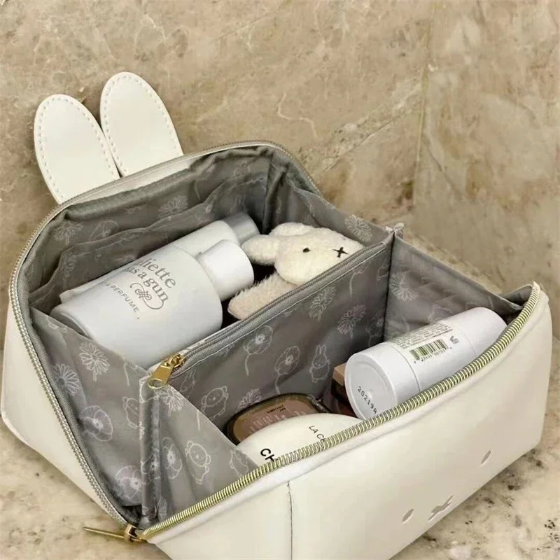 Cartoon Kawaii Miffy Rabbit Cosmetic Bag Handbag Portable Washing Bags Multifunctional Storage Stationery Supplies Pencil Case image 2