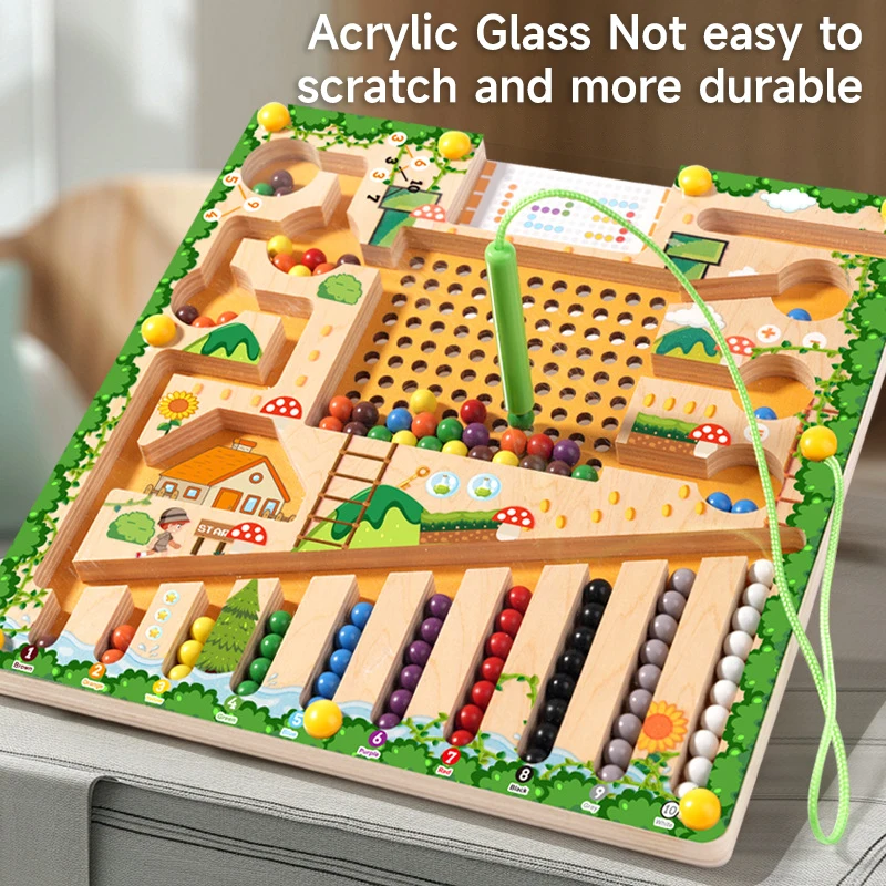 Kinder Magnetische Stift Moving Ball Spielzeug Holz Zählen Bord Farbe Sortierung Spiel Spielzeug Nehmen Übung Kinder Hand Gehirn Entwickeln Spielzeug