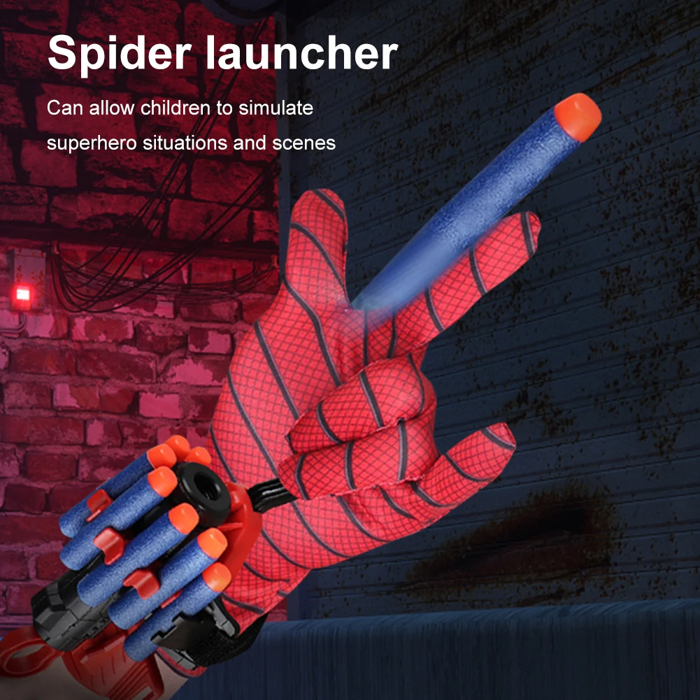 

Набор игрушек-шутеров для запуска паутины в виде героев фильмов, дальность запуска 5 м, нетоксичный, забавный декор для мальчиков и девочек