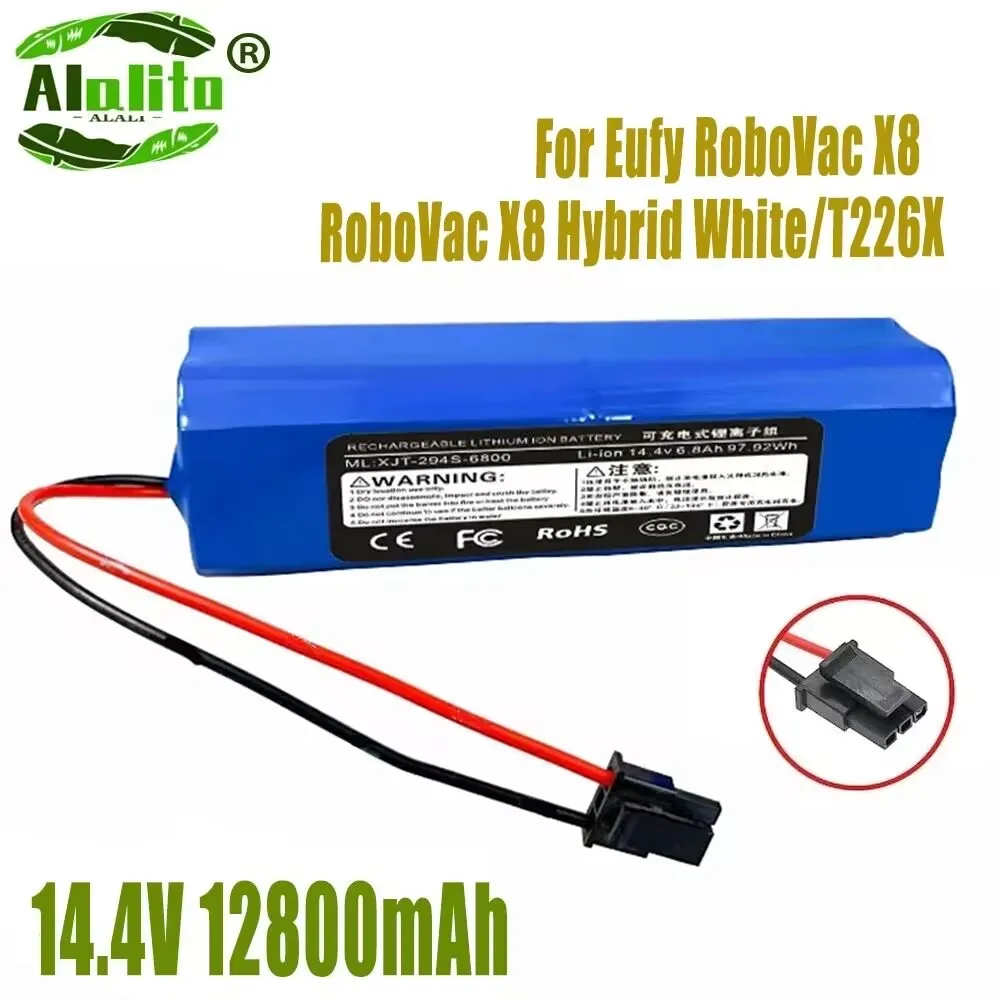 

Replacement Battery for Eufy RoboVac X8 Series Robot Vacuum fits Part Number Eufy PA61 14.4V 12800mAh/5200mAh RoboVac X8 T226X