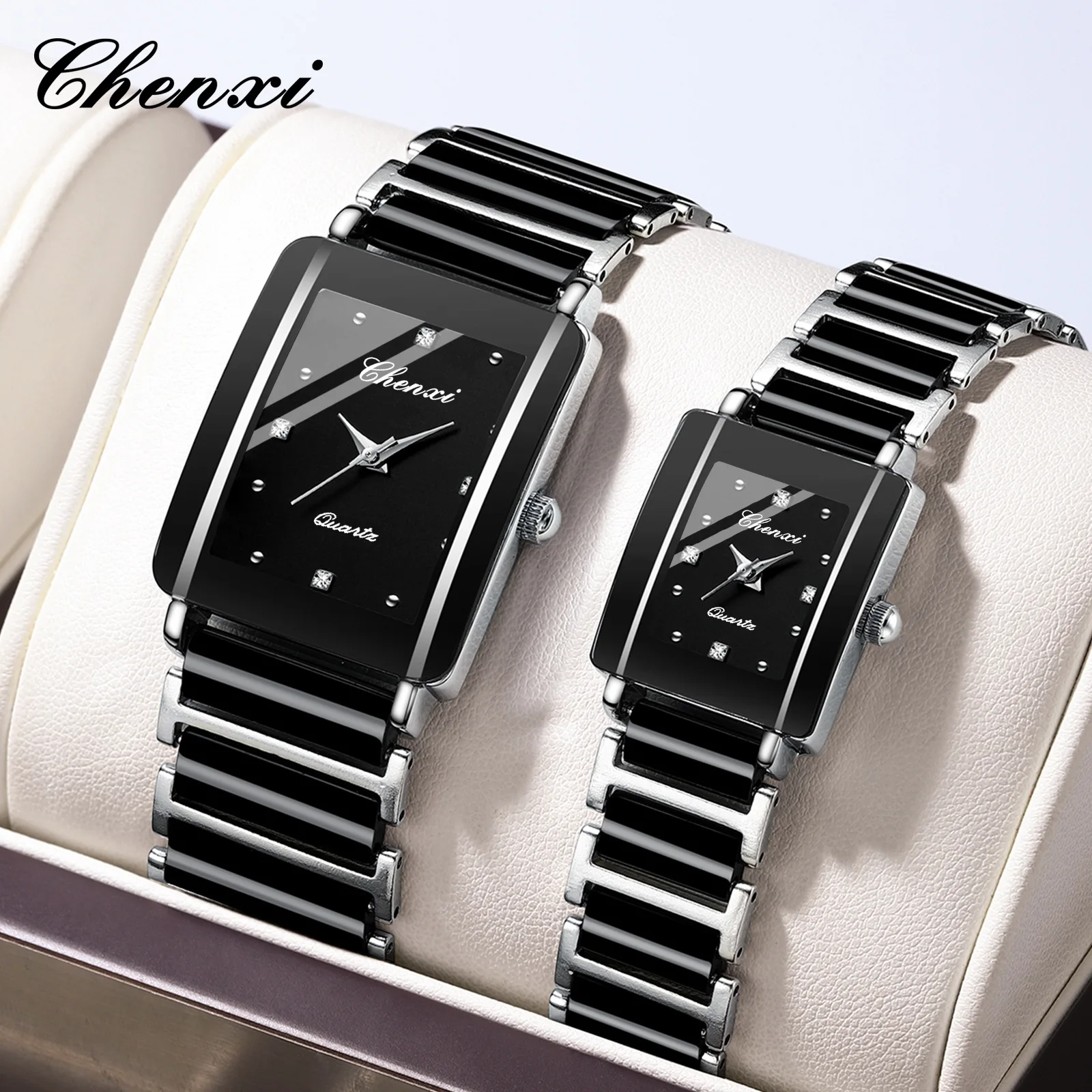 CHENXI Square Couple Watch Women's and Men's Watch Wholesale Ceramic Cross border Foreign Trade Fashion Quartz Watch