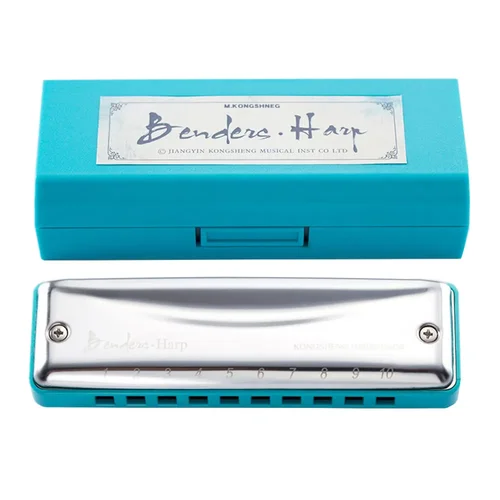 Armónica Kongsheng, 10 agujeros, 20 melodías, órgano bucal, armónica de lujo de Blues, clave de C para principiantes, gran regalo