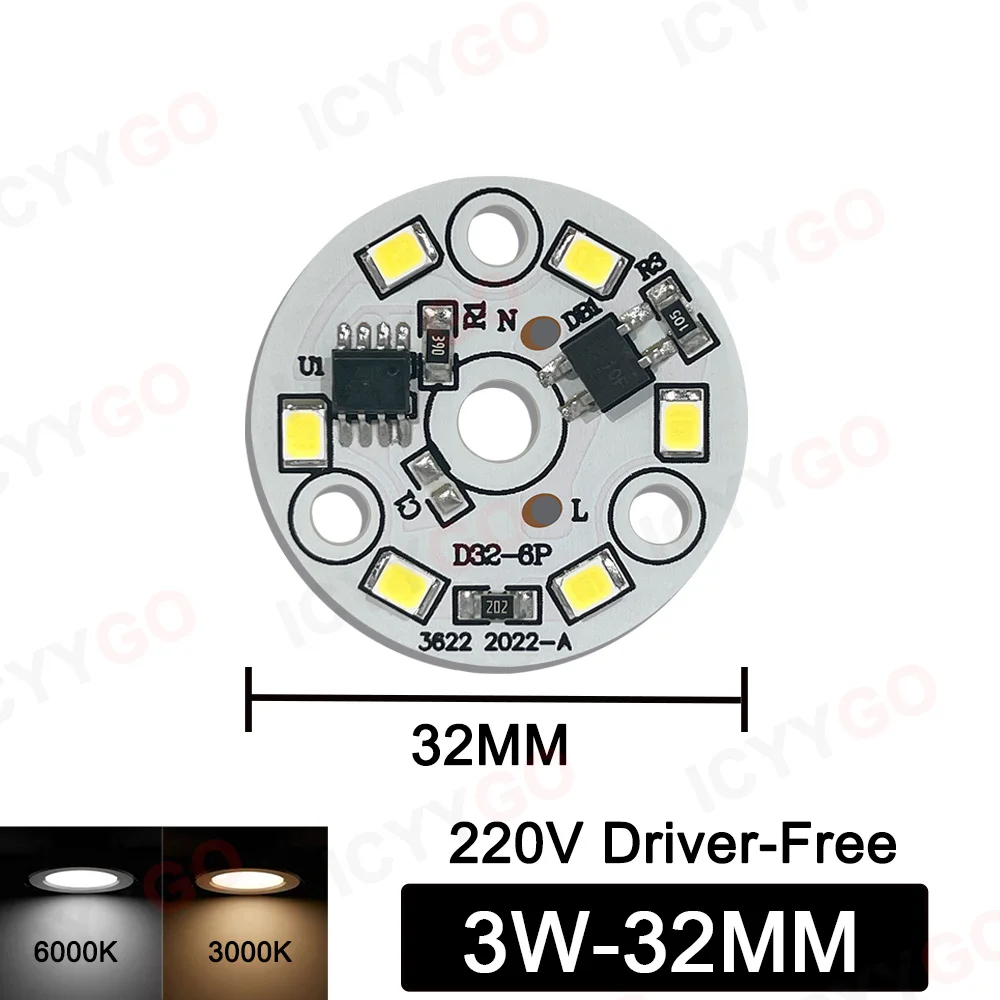 LED Driver-Free Light Board 3W 5W 7W 9W 12W 15W 18W SMD 2835 Lamp Beads AC 220V-240V DIY Suitable For LED Downlight Spotlights