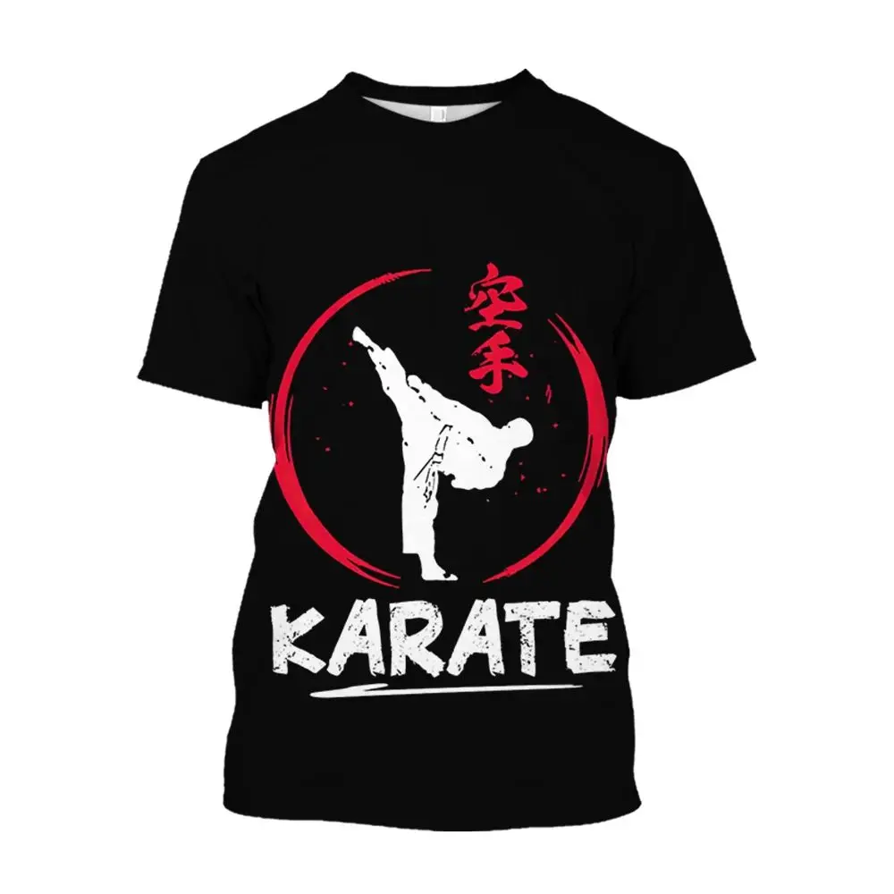 

Fashionable, Individual And Trendy Round-Neck Short-Sleeved Large-Sized Casual T-Shirt For Men's Summer Karate Daily Training