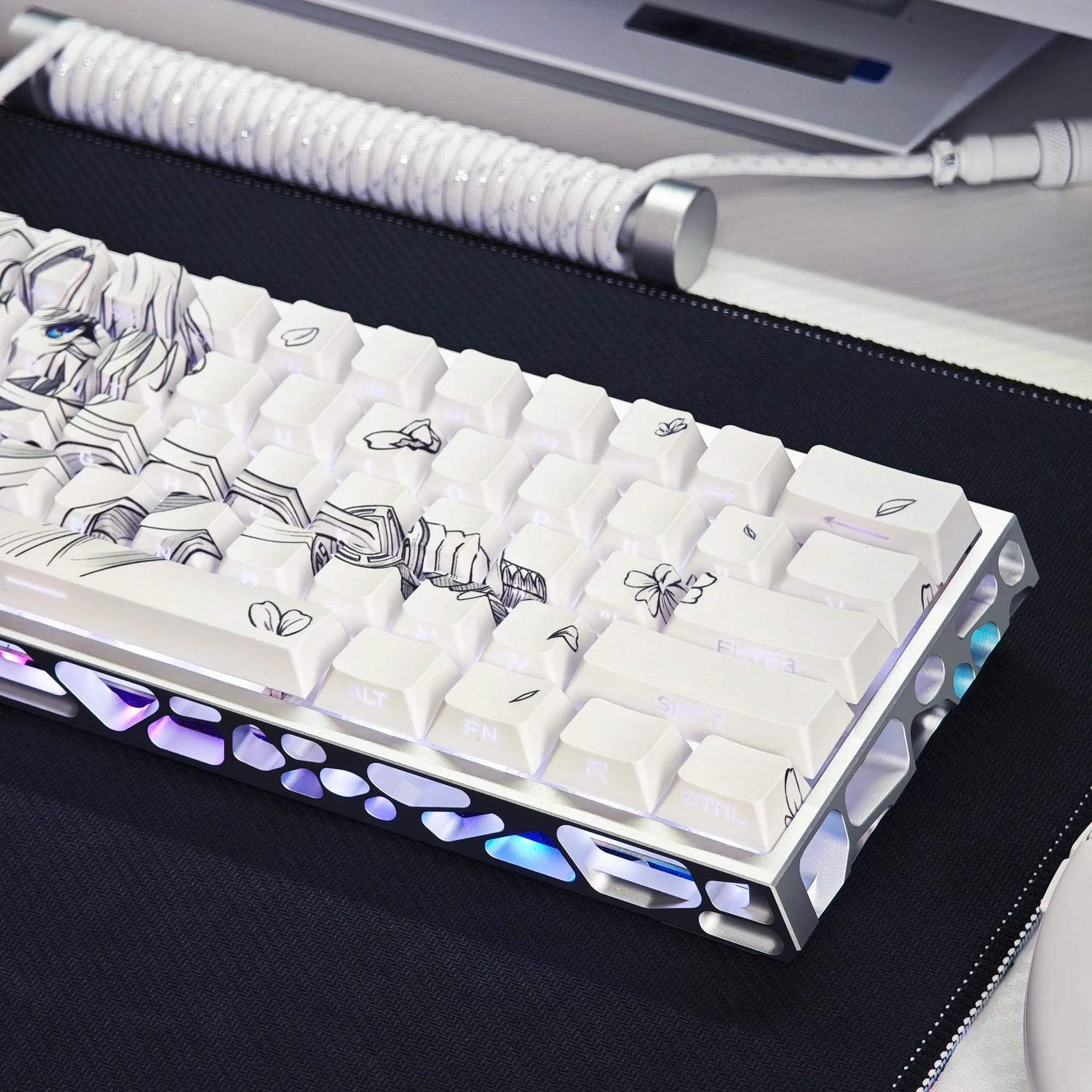 98 teclas Fate EXTRA Keycaps Chreey Height PBT Gravura 2d Animação Tampas de chave personalizadas para teclados mecânicos Wooting Made68