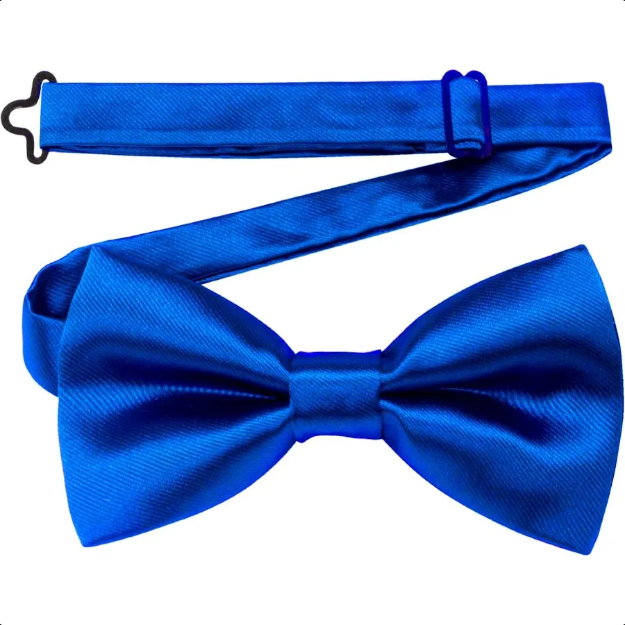 Mens Solid Color Pretied Bow Tie and Pocket Square Cufflink Set