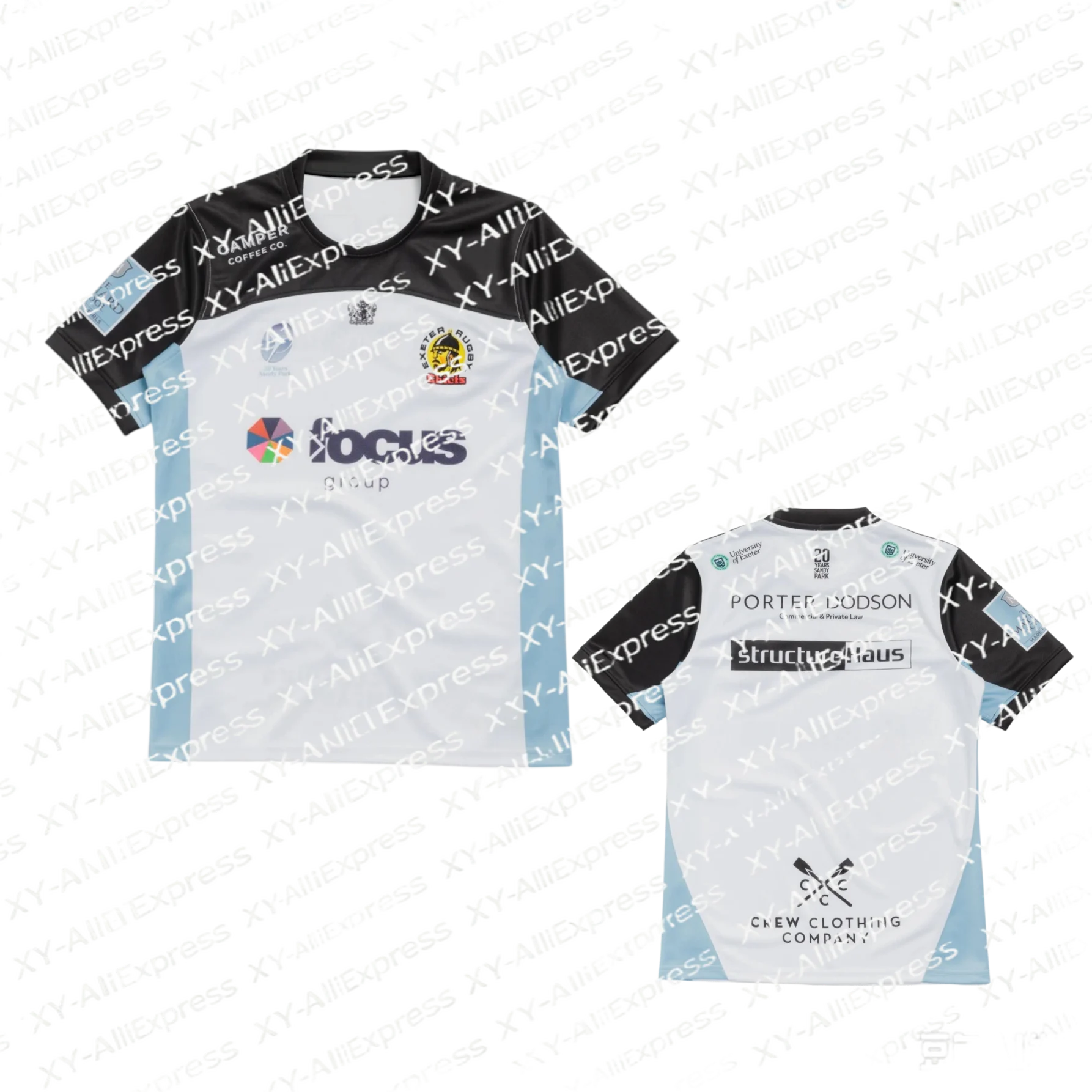Camiseta de entrenamiento de rugby para hombre, con diseño de bloques de color, manga corta, corte holgado, ideal para el calentamiento de equipos de club y para practicar rugby en césped.