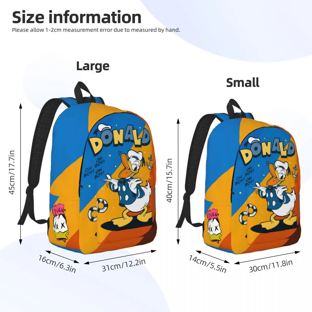 For Gifts Disney Large Capacity Knapsack Donald Duck Versatile Male Lady Daypack Travel