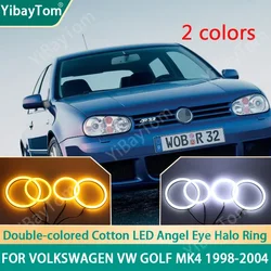 Kit de anillo de ojo de Ángel LED, luz de algodón SMD, Switchback, accesorios DRL para Volkswagen VW Golf Mk4 1998-2004