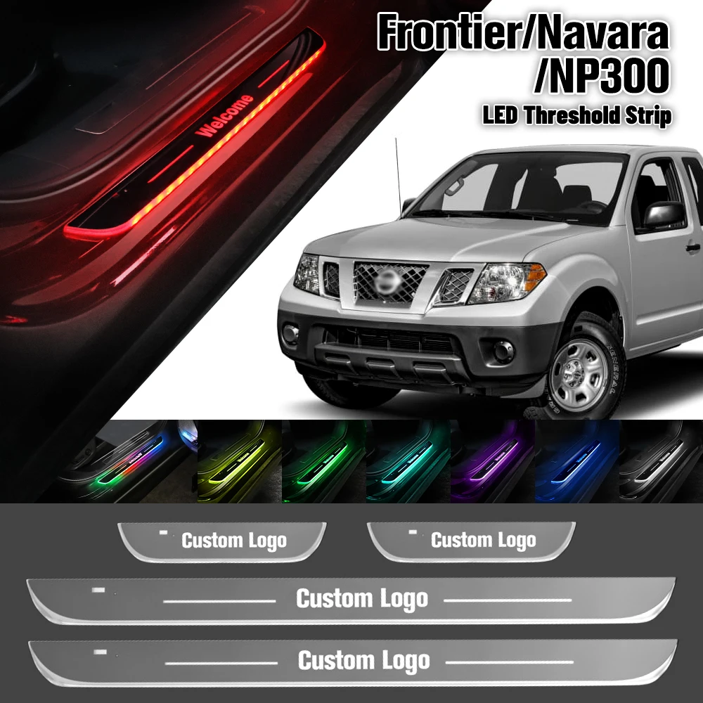 

For Nissan Frontier Navara NP300 D40 D23 D41 Car Door Sill Light Customized Logo LED Welcome Threshold Pedal Lamp Accessories