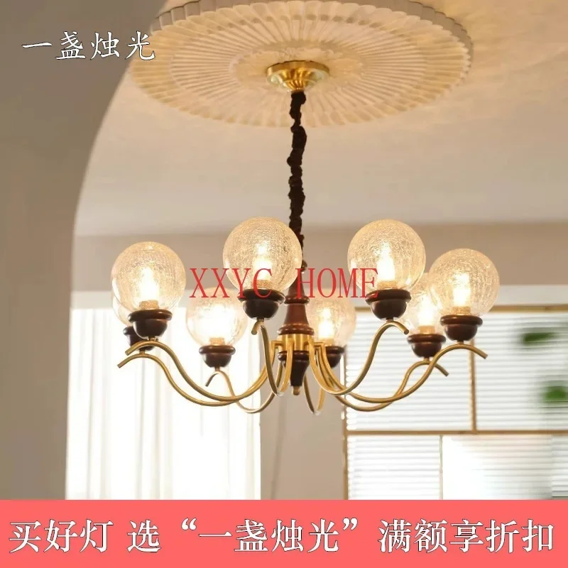 

Living Room Chandelier American New Chinese Style Solid Wood Nanyang Retro Style Chandelier Dining Room Bedroom Study Lamps