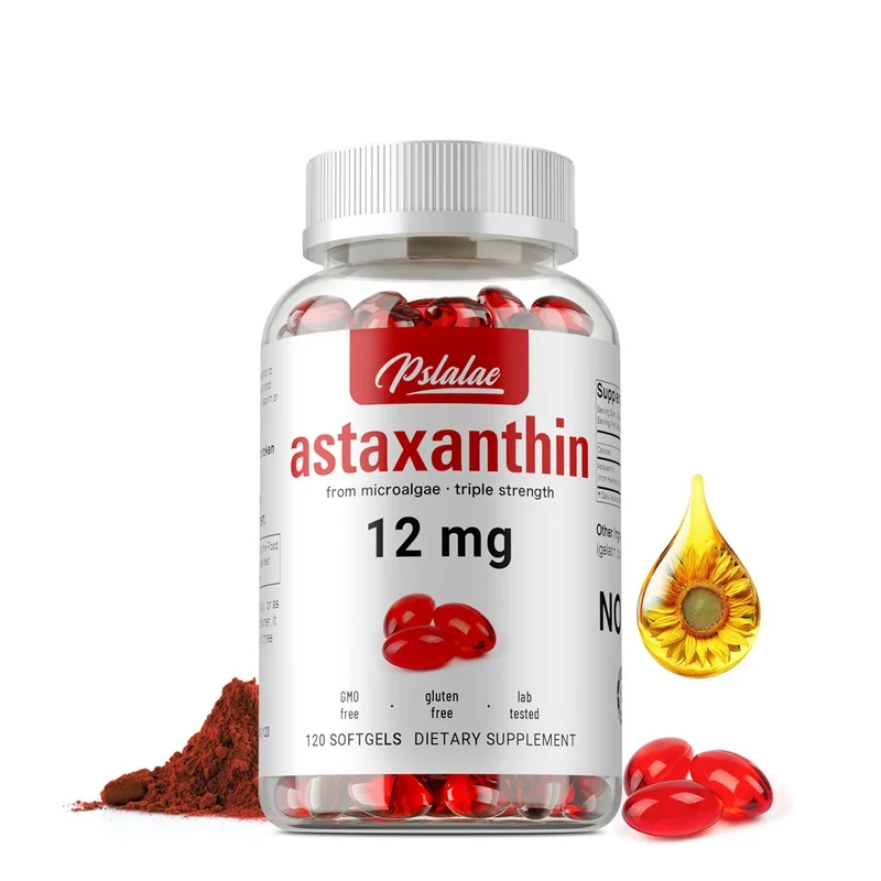 

Astaxanthin 12mg - Natural Antioxidant, Promotes Skin and Eye Health, Good Absorption, Improves Vision, Anti-oxidation