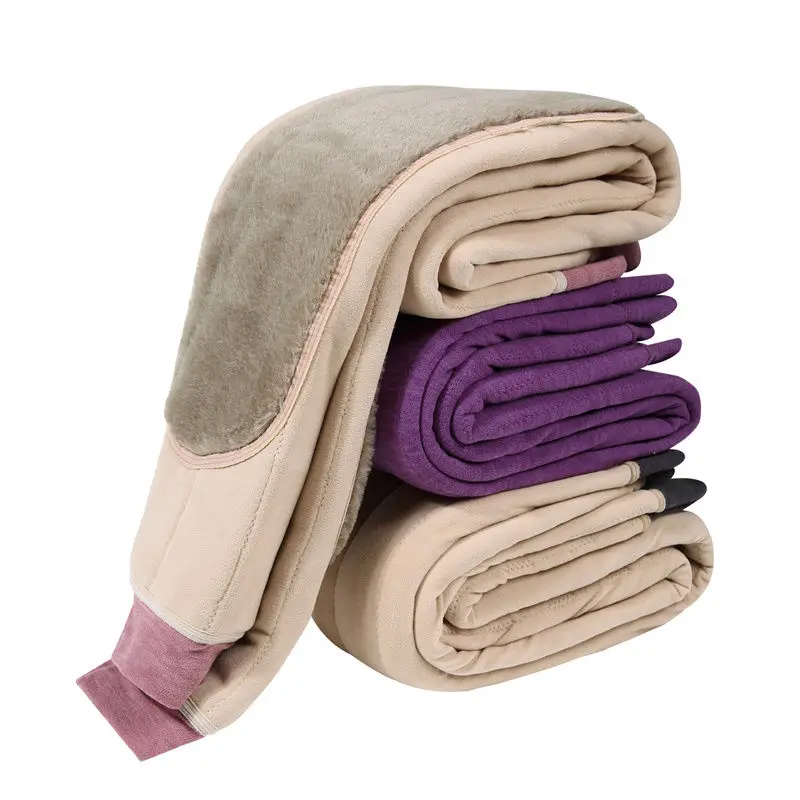 Mittleren Alters Winter Verdickte Hohe Taille Gefüttert Hosen Frauen Hause Bequeme Warme Hosen TT301