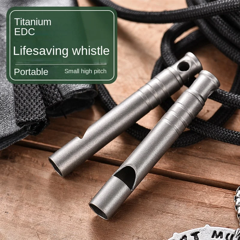 Titanium Alloy Single Tube Tone Árbitro Apito, ao ar livre, alta Decibel, Camping, Piquenique Formação, Edc Gadget