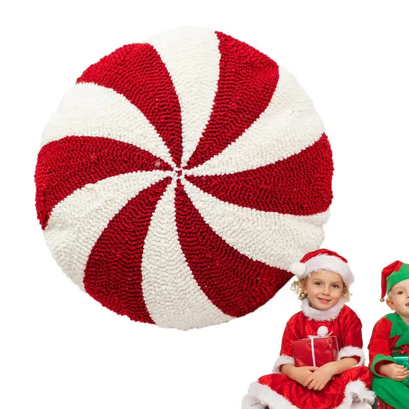 Christmas Candy Cane Pillow Gingerbread House Decoration Plush Throw Pillow Winter Home Decor Living Room Sofa Couch Cushions