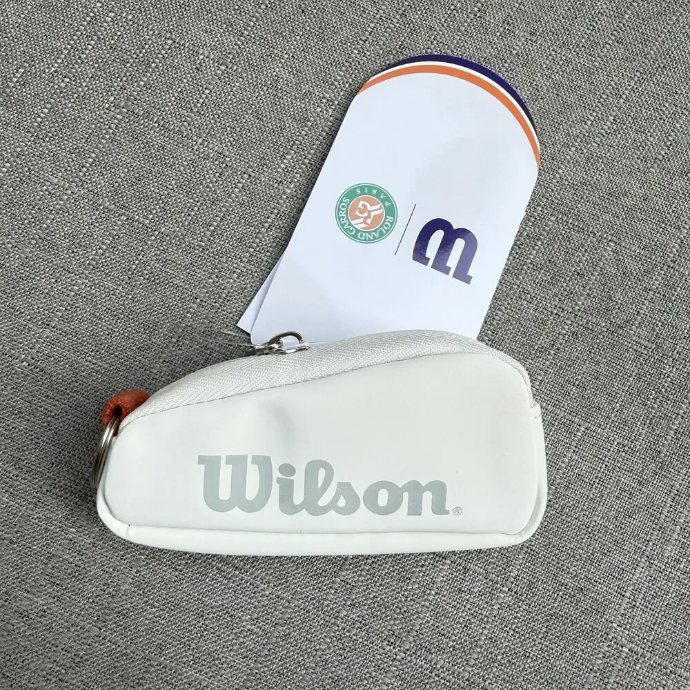 Wilson 2024 ROLAND GARROS KEY CHAIN BAG French Open Orange White Handheld Mini Tennis Accessory Keychain Pack RG