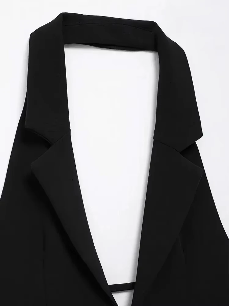 Women's Front Zipper Halter Tank Tops, Backless, Lapel Collar, Sleeveless Female Camis, Sexy Fashion