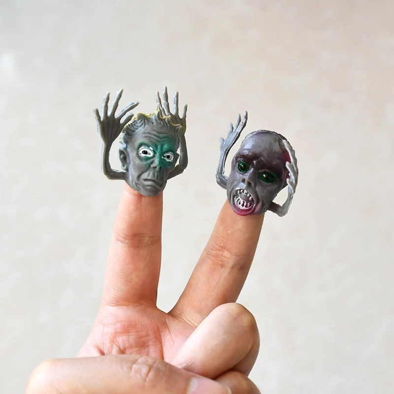 5/10Pcs Monster Finger Puppets Toy Zombie Head Tell Story Hand Toys Kids Birthday Party Favors Halloween Gift Goodie Bag Fillers