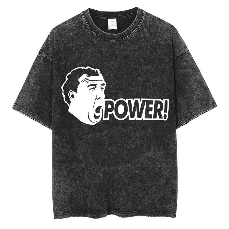 

Винтажные потертые футболки Jeremy Paxman Power с графикой, модные мужские и женские летние футболки, хлопковая повседневная футболка большого размера, уличная одежда