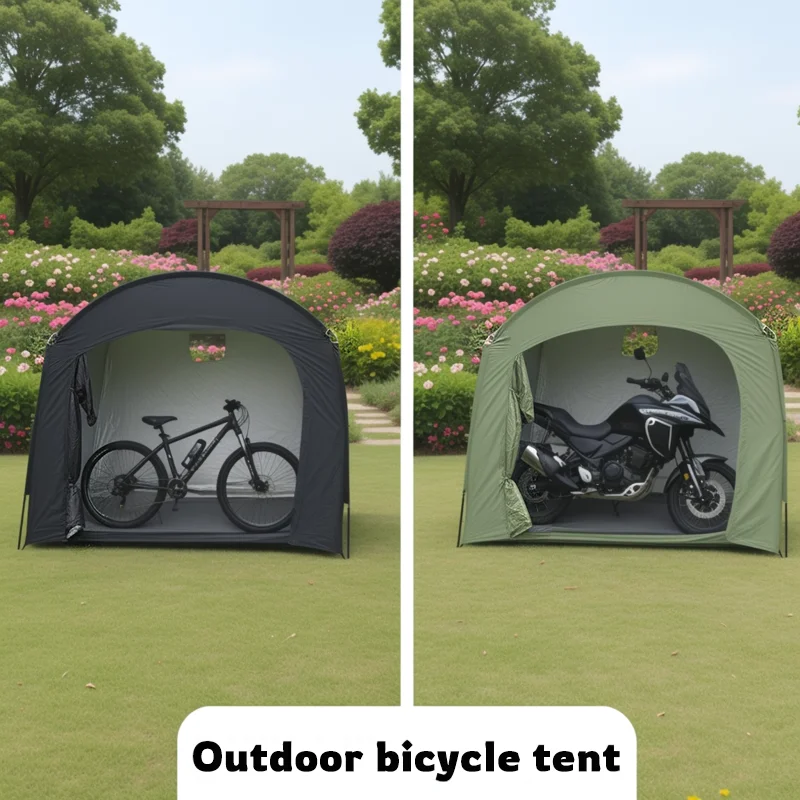 2‑3 Bikes Foldable Bike Storage Tent for Daily Commuters, Bicycle Shed, Portable Shelter for Bike Storage