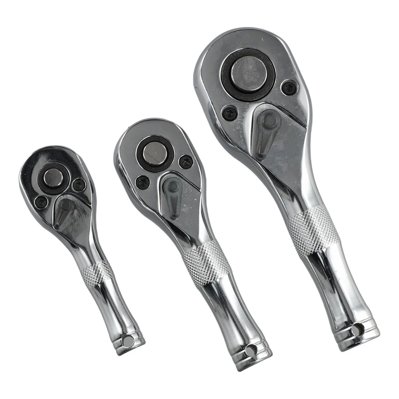 72 Teeth Quick Socket Mini Ratchet Wrench 1/4 3/8 1/2 Big Medium Small Fly Two-Way Horns Short Handle Repair Hand Tools