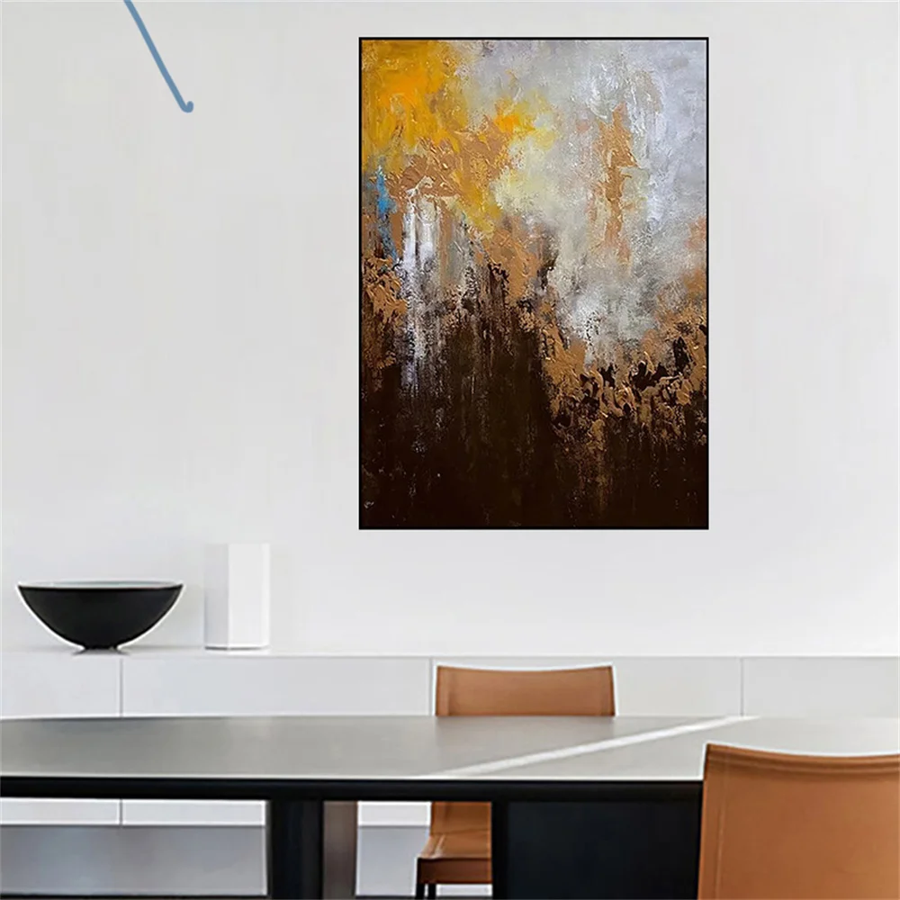100% رسمت باليد لوحات زيتية حديثة على قماش مجردة راقصة جدار الفن لغرفة المعيشة ديكور المنزل المشارك الذهب محكم جدارية