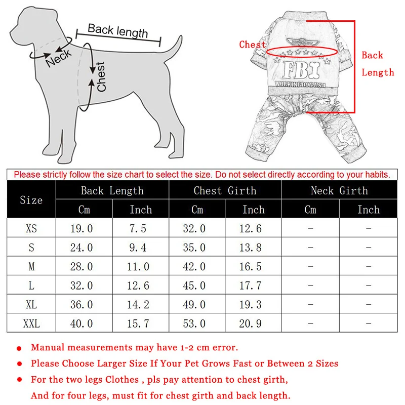 Winter Pet Clothes For Dogs Camouflage Puppy Pet Coat Jacket Warm Fleece Dog Jumpsuits Chihuahua French Bulldog Clothing Overall