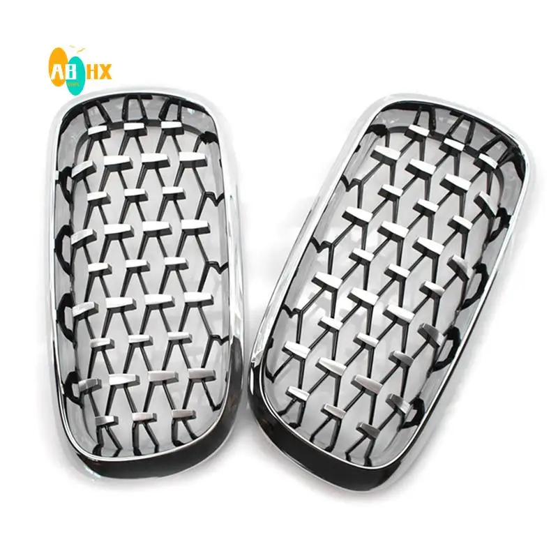 

ABHX-51117294486 51117294485 Chrome Plated Front Bumper Cooling Grille Meteor Diamond Center Mesh Car For BMW X5 X6 2014-2017 Pa