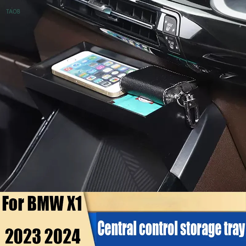 For BMW X1 2023 2024 Storage tray under the center console made of ABS material for car interior modification supplies