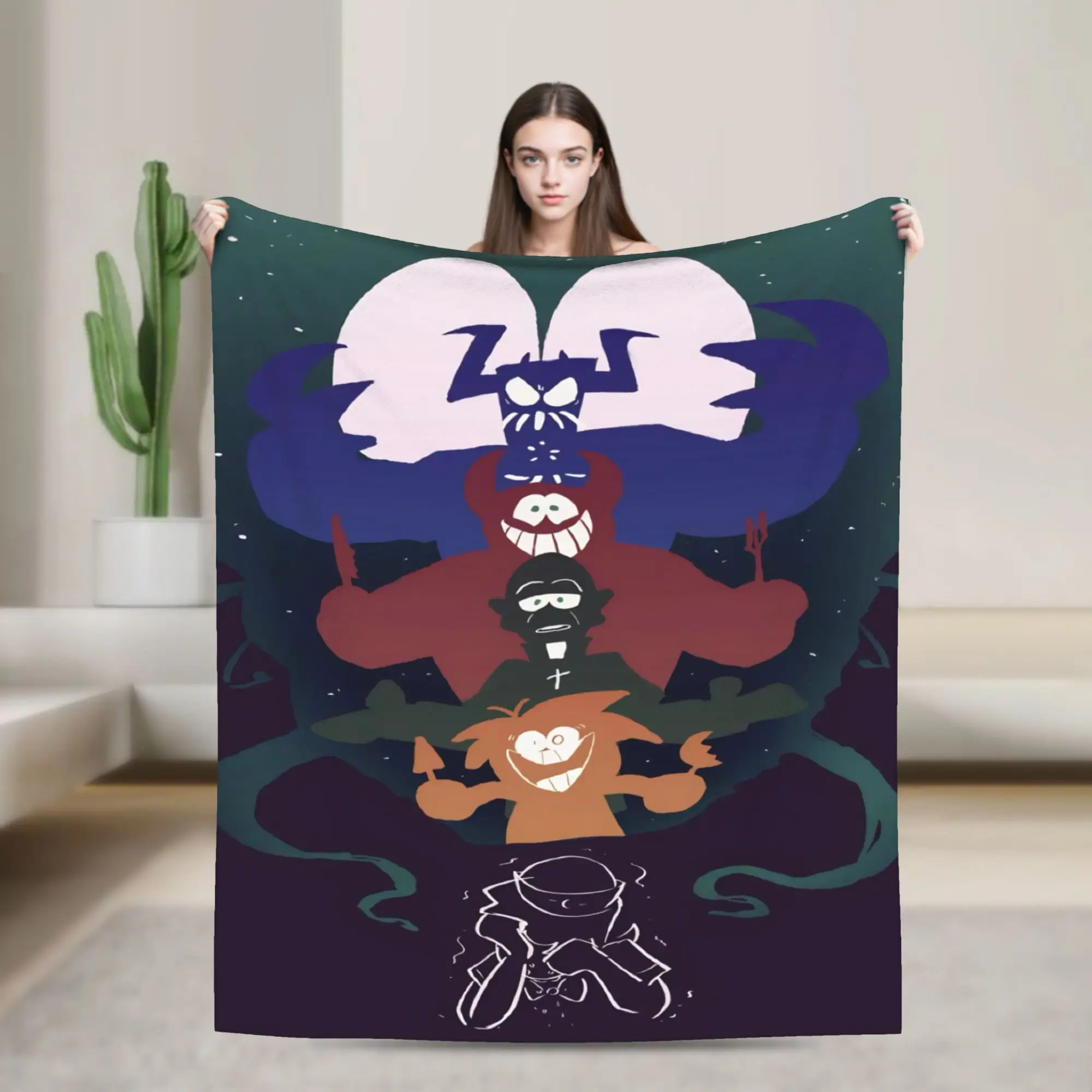 Funny Spooky Month Blankets Super Soft Velvet  Relax Throw Blankets Machine Washable