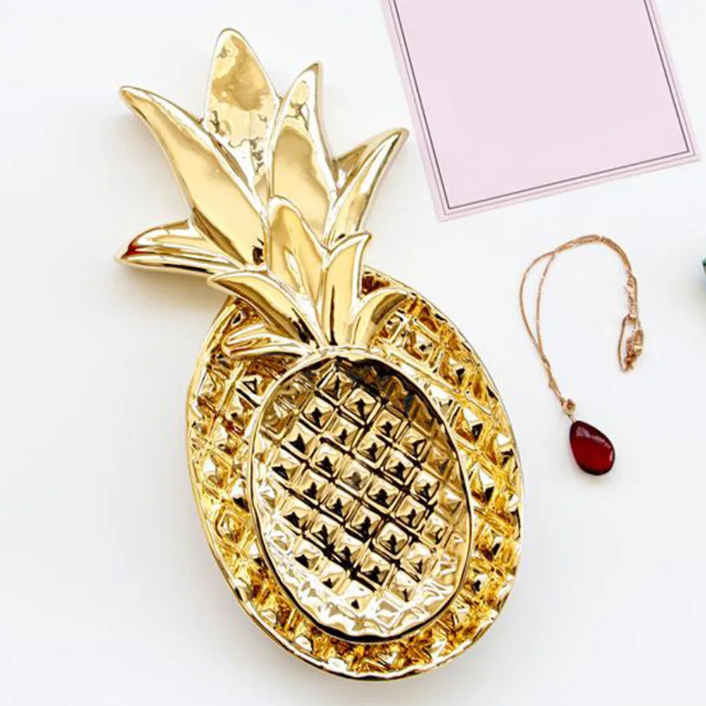 

Ceramic Pineapple Shaped Jewelry Tray Organizer Elegant Decorative Dish for Rings Necklaces Bracelets Earrings Jewelry Storage