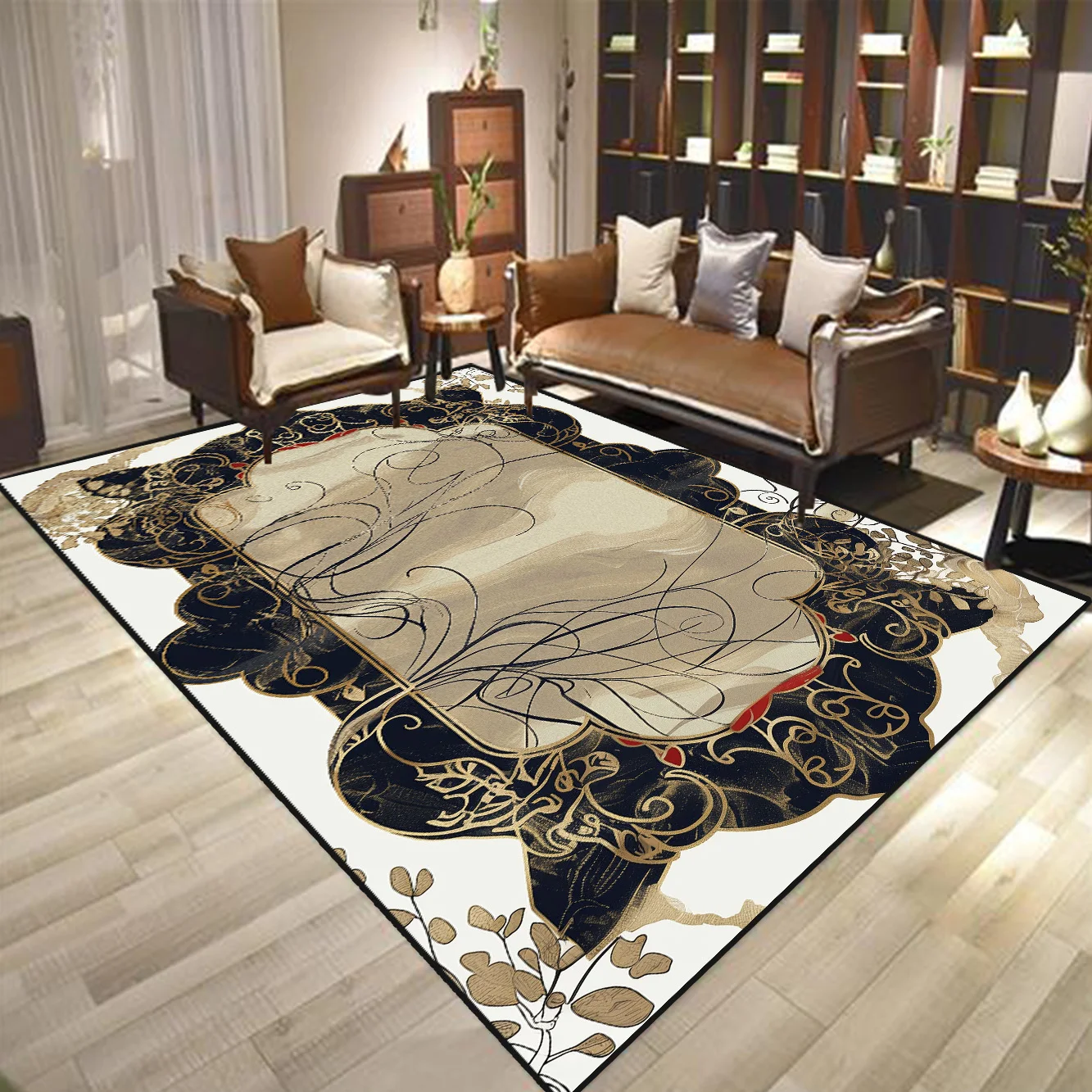 

Modern Light Luxury Large Living Room Carpet Decoration Home Marble Pattern Washable Rug Non-slip Bedroom Soft Coffee Tables Mat
