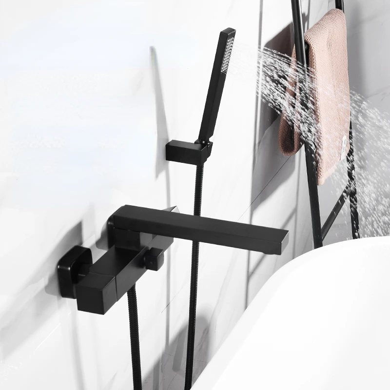 Imagem -02 - Torneira de Banheira Dourada Estendida para Banheiro Torneira de Mistura Água Quente e Fria Chuveiro em Cascata Banho Simples