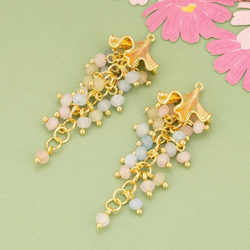 assoonas, 2 Stück/Set, MH47, Schmuckzubehör, 18k vergoldet, Kupfer, Naturstein, handgefertigt, Anhänger, Schmuckherstellung, DIY-Anhänger – Detail 11