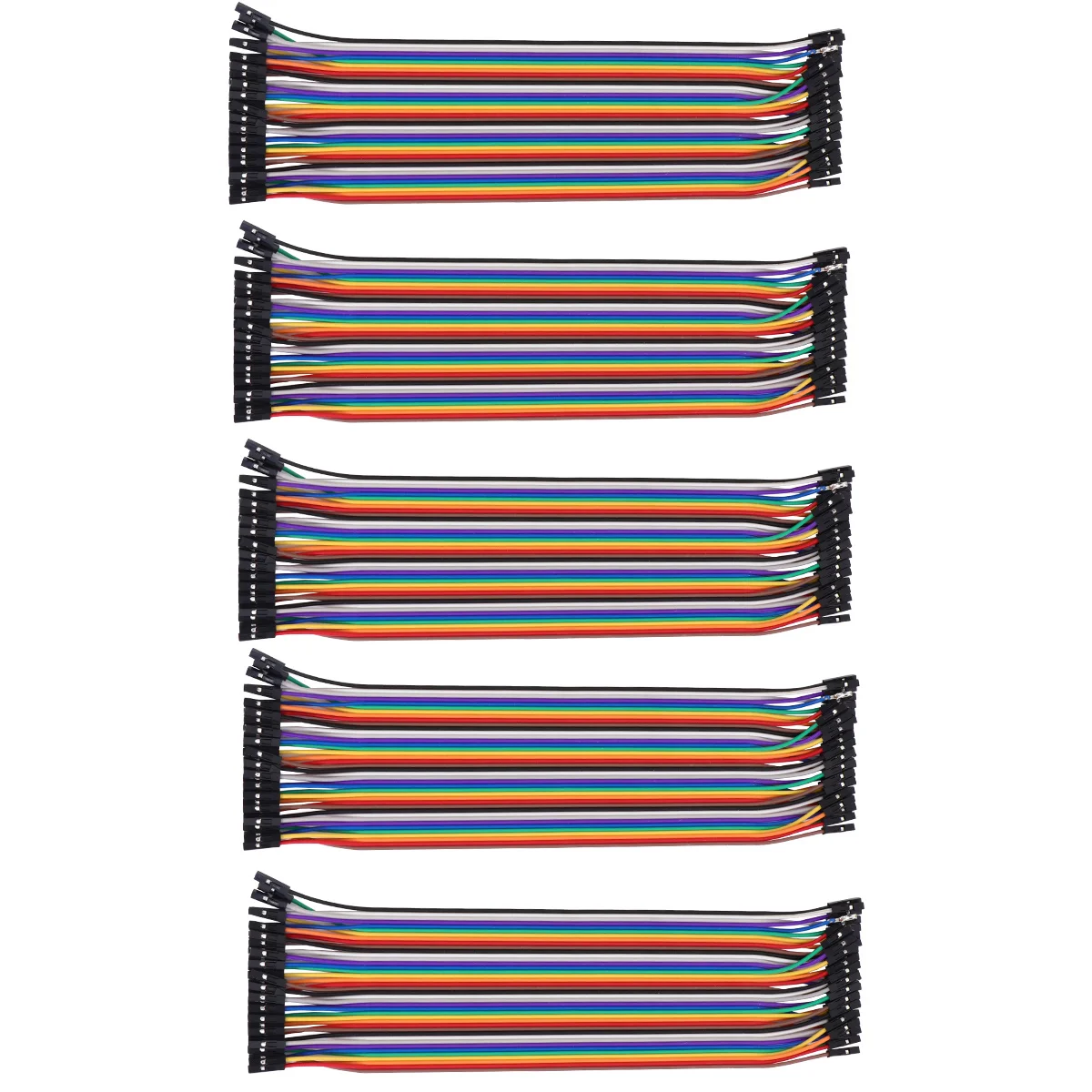 

5Pcs 40 Pin 20Cm Female to Female Jumper Wires Cable for DIY Electronics Breadboard Prototyping