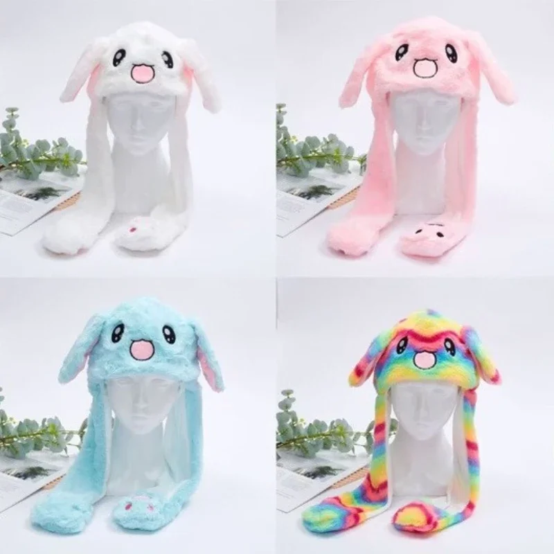 1 قطعة قبعة دافئة كرتونية متحركة ، قبعة بلوفر قطيفة ناعمة ولطيفة ، وشاح متكامل ، قبعة صوفية ، قبعة قطيفة ، آذان متوهجة