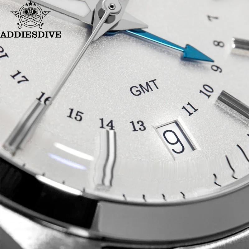 Addiesdive 36 مللي متر الرجال GMT ساعة فاخرة BGW9 سوبر مضيئة هدية الكريسماس AD2065 Reloj Hombre 10Bar مقاوم للماء كوارتز ساعة اليد